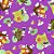Folha para Ovos de Páscoa Metalizado Os 3 Coelhinhos Roxo 69x89cm - 5 unidades - Cromus - Rizzo - Imagem 1