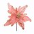 Flor de Cabo Curto Poinsétia Rosa Velho com Gliter Ouro - 28 cm - 1 unidade - Cromus - Rizzo - Imagem 1