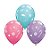 Balão de Festa Látex Liso Decorado - Doces e Confetes Azul/Lilás/Rose - 11" 28cm - 50 unidades - Qualatex Outlet - Rizzo - Imagem 1