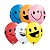Balão de Festa Látex Liso Decorado - Carinhas Sorridente Sortidos - 11" 28cm - 50 unidades - Qualatex Outlet - Rizzo - Imagem 1