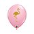 Balão de Festa Látex Liso Decorado - Flamingo Rosa e Dourado - 11" 28cm - 50 unidades - Qualatex Outlet - Rizzo - Imagem 1