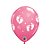 Balão de Festa Látex Liso Decorado - Pegadas de Bebê e Corações Rosa - 11" 28cm - 6 unidades - Qualatex Outlet - Rizzo - Imagem 1