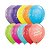 Balão de Festa Látex Liso Decorado - Happy Birthday Confetes - 11" 28cm - 6 unidades - Qualatex Outlet - Rizzo - Imagem 1