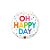 Balão de Festa Microfoil 18" 46cm - Redondo Oh Happy Day Arco-íris - 1 unidade - Qualatex Outlet - Rizzo - Imagem 1