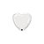 Balão de Festa Microfoil 4" 10cm - Coração Branco Metalizado - 1 unidade - Qualatex Outlet - Rizzo - Imagem 1