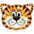 Balão de Festa Microfoil 30" 76cm - Tigre Sorridente - 1 unidade - Qualatex Outlet - Rizzo - Imagem 1