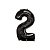 Balão de Festa Microfoil 34" 86cm - Número Dois Preto Onix - 1 unidade - Qualatex Outlet - Rizzo - Imagem 1