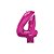 Balão de Festa Microfoil 34" 86cm - Número Quatro Magenta - 1 unidade - Qualatex Outlet - Rizzo - Imagem 1