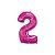 Balão de Festa Microfoil 34" 86cm - Número Dois Magenta - 1 unidade - Qualatex Outlet - Rizzo - Imagem 1