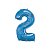 Balão de Festa Microfoil 34" 86cm - Número Dois Azul Safira - 1 unidade - Qualatex Outlet - Rizzo - Imagem 1