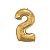 Balão de Festa Microfoil 34" 86cm - Número Dois Ouro - 1 unidade - Qualatex Outlet - Rizzo - Imagem 1