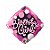 Balão de Festa Microfoil 18" 46cm - Diamante Birthday Girl Rosa e Preto - 1 unidade - Qualatex Outlet - Rizzo - Imagem 1