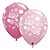 Balão de Festa Látex Liso Decorado - Baby Girl Pontos - 11" 27cm - 50 unidades - Qualatex Outlet - Rizzo - Imagem 1