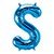 Balão de Festa Microfoil 34" 86cm - Letra S Azul - 1 unidade - Qualatex Outlet - Rizzo - Imagem 1