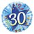 Balão de Festa Microfoil 18" 45cm - Redondo Número 30 Estrela Azul - 1 unidade - Qualatex Outlet - Rizzo - Imagem 1