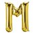 Balão de Festa Microfoil 16" 40cm - Letra M Ouro - 1 unidade - Qualatex Outlet - Rizzo - Imagem 1