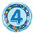 Balão de Festa Microfoil 18" 45cm - Redondo 4 anos Ursinho Azul - 1 unidade - Qualatex Outlet - Rizzo - Imagem 1