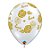Balão de Festa Látex Liso Decorado - Rosas Love Transparente/Ouro - 11" 27cm - 50 unidades - Qualatex Outlet - Rizzo - Imagem 1