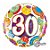 Balão de Festa Microfoil 18" 45cm - Redondo Número 30 Bolinhas - 1 unidade - Qualatex Outlet - Rizzo - Imagem 1