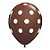 Balão de Festa Látex Liso Decorado - Pontos Polka Chocolate - 11" 27cm - 50 unidades - Qualatex Outlet - Rizzo - Imagem 1