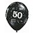 Balão de Festa Látex Liso Decorado - Número 50 Preto Onix - 11" 27cm - 50 unidades - Qualatex Outlet - Rizzo - Imagem 1