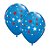 Balão de Festa Látex Liso Decorado - Azul com Estrela Branco/Vermelho - 11" 27cm - 50 unidades - Qualatex Outlet - Rizzo - Imagem 1