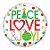Balão de Festa Microfoil 18" 45cm - Redondo Peace Love & Joy! - 1 unidade - Qualatex Outlet - Rizzo - Imagem 1