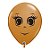 Balão de Festa Látex Liso Decorado - Rosto Feminino Marrom - 16" 40cm - 50 unidades - Qualatex Outlet - Rizzo - Imagem 1