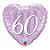 Balão de Festa Microfoil 18" 45cm - Coração Damasco Happy 60th - 1 unidade - Qualatex Outlet - Rizzo - Imagem 1