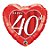 Balão de Festa Microfoil 18" 45cm - Coração Damasco Happy 40th - 1 unidade - Qualatex Outlet - Rizzo - Imagem 1