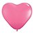 Balão de Festa Látex Liso - Coração Rosa - 3' 90cm - 2 unidades - Qualatex Outlet - Rizzo - Imagem 1
