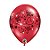 Balão de Festa Látex Liso Decorado - Love You! Hugh/Kisses! Vermelho - 11" 27cm - 50 unidades - Qualatex Outlet - Rizzo - Imagem 1
