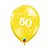 Balão de Festa Látex Liso Decorado - Número 50 Amarelo Citrino - 11" 27cm - 50 unidades - Qualatex Outlet - Rizzo - Imagem 1