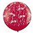 Balão de Festa Látex Liso Decorado - I Love You! Vermelho Rubi - 3' 90cm - 2 unidades - Qualatex Outlet - Rizzo - Imagem 1