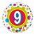 Balão de Festa Microfoil 18" 45cm - Redondo Número 9 Bolinhas - 1 unidade - Qualatex Outlet - Rizzo - Imagem 1