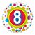 Balão de Festa Microfoil 18" 45cm - Redondo Número 8 Bolinhas - 1 unidade - Qualatex Outlet - Rizzo - Imagem 1