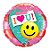 Balão de Festa Microfoil 18" 45cm - Redondo I Love You! Carinha Sorridente - 1 unidade - Qualatex Outlet - Rizzo - Imagem 1