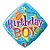 Balão de Festa Microfoil 18" 45cm - Diamante Birthday Boy! Estrela - 1 unidade - Qualatex Outlet - Rizzo - Imagem 1
