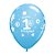 Balão de Festa Látex Liso Decorado - Happy 1st Birthday! Azul Claro - 11" 27cm - 6 unidades - Qualatex Outlet - Rizzo - Imagem 1
