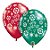 Balão de Festa Látex Liso Decorado - Merry Christmas! Esmeralda/Rubi - 11" 27cm - 50 unidades - Qualatex Outlet - Rizzo - Imagem 1