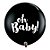 Balão de Festa Látex Liso Decorado - Oh Baby! Preto Onix - 3' 90cm - 2 unidades - Qualatex Outlet - Rizzo - Imagem 1