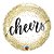 Balão de Festa Microfoil 18" 45cm - Redondo Cheers! Ponto e Ouro - 1 unidade - Qualatex Outlet - Rizzo - Imagem 1