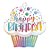 Balão de Festa Microfoil 31" 78cm - Ombre Bolinho Happy Birthday - 1 unidade - Qualatex Outlet - Rizzo - Imagem 1