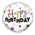 Balão de Festa Microfoil 4" 10cm - Redondo Happy Birthday! Poas Coloridos - 1 unidade - Qualatex Outlet - Rizzo - Imagem 1
