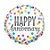 Balão de Festa Microfoil 4" 10cm - Redondo Happy Anniversary! Confete - 1 unidade - Qualatex Outlet - Rizzo - Imagem 1