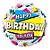 Balão de Festa Microfoil 18" 45cm - Redondo Happy Birthday To You! Retrô - 1 unidade - Qualatex Outlet - Rizzo - Imagem 1