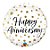 Balão de Festa Microfoil 18" 45cm - Redondo Happy Anniversary! Pontos Ouro - 1 unidade - Qualatex Outlet - Rizzo - Imagem 1