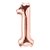 Balão de Festa Microfoil 34" 86cm - Numero Um Ouro Rose - 1 unidade - Qualatex Outlet - Rizzo - Imagem 1