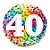 Balão de Festa Microfoil 18" 45cm - Redondo Número 40 Confete Arco-Íris - 1 unidade - Qualatex Outlet - Rizzo - Imagem 1