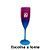Taça de Champanhe c/ Nome - Azul e Pink Neon - 1 unidade - Rizzo Personalizado - Imagem 2